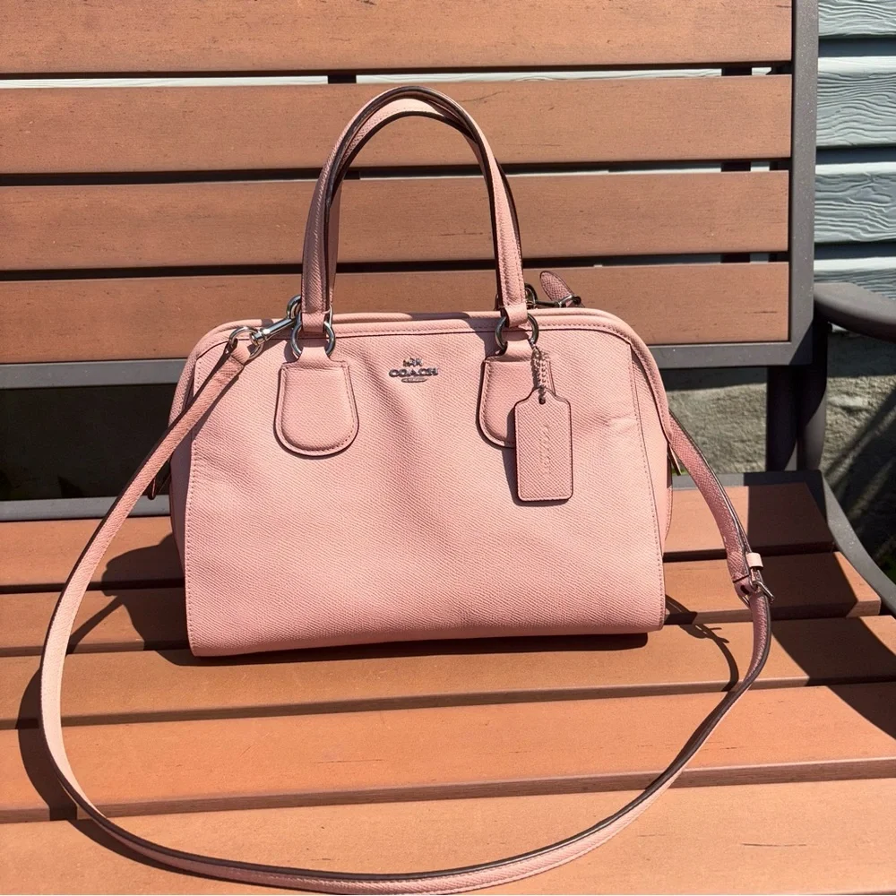 Coach Pink Blush Structured Leather Satchel
